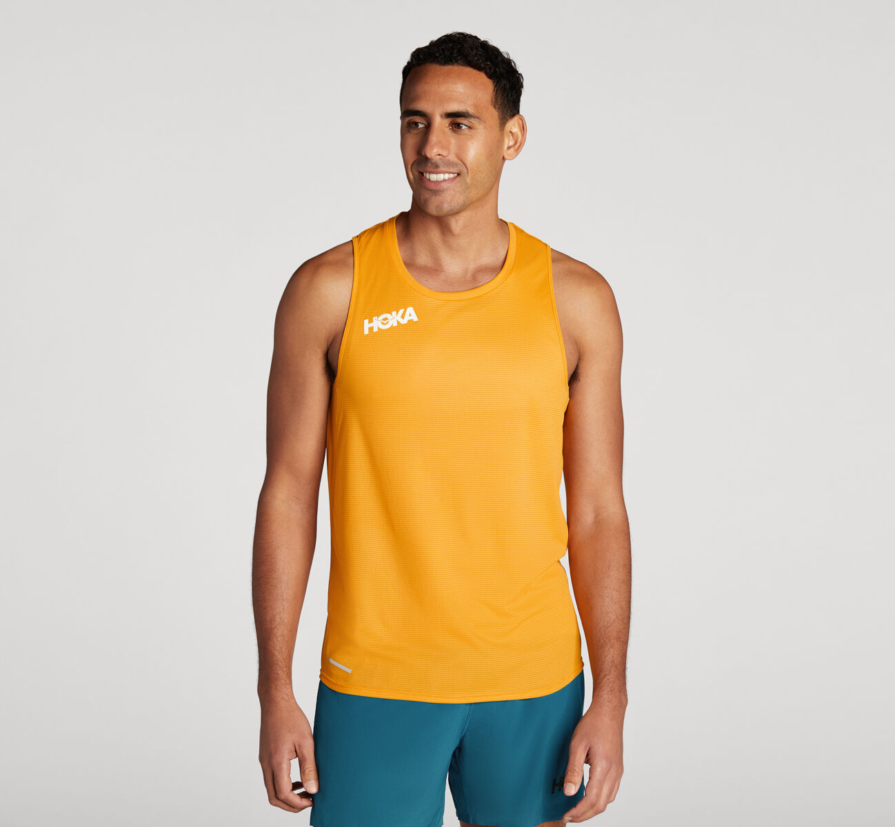 Hoka One One Running Gear Orange Logo NWOT Jersey Men's Top Shirt Medium 