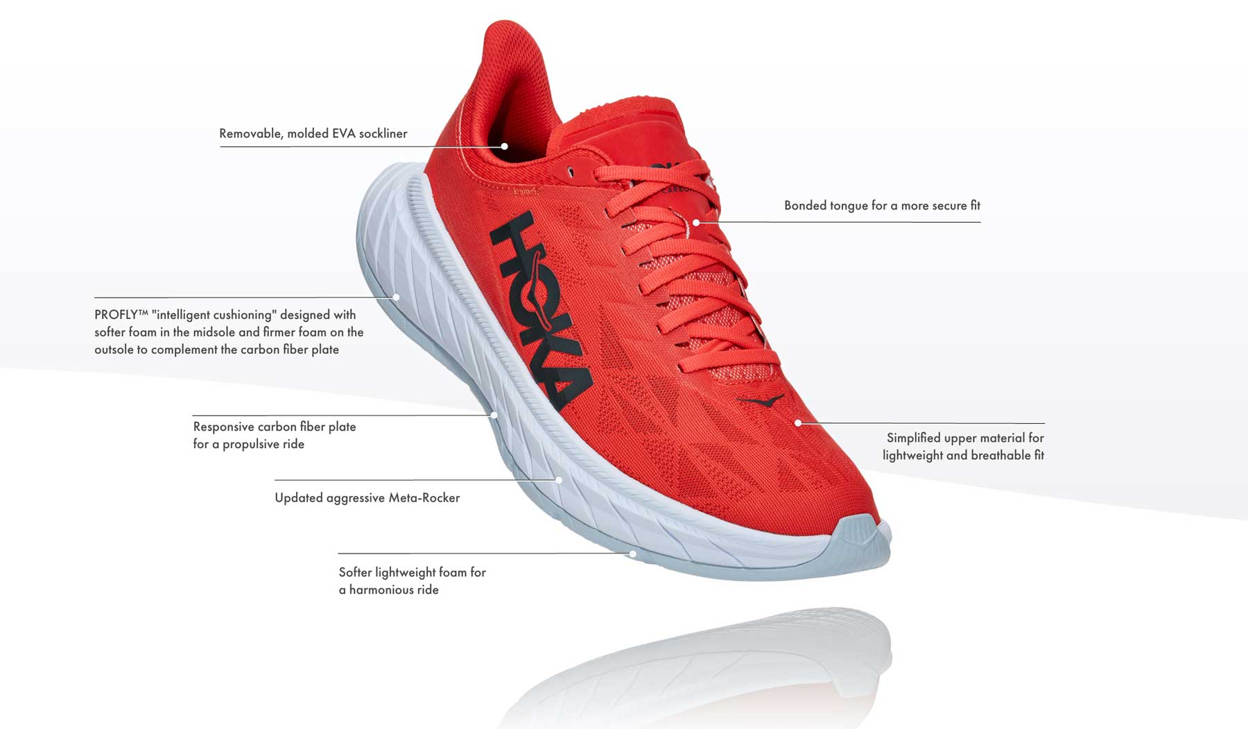 A diagram explaining the features of the Carbon X
