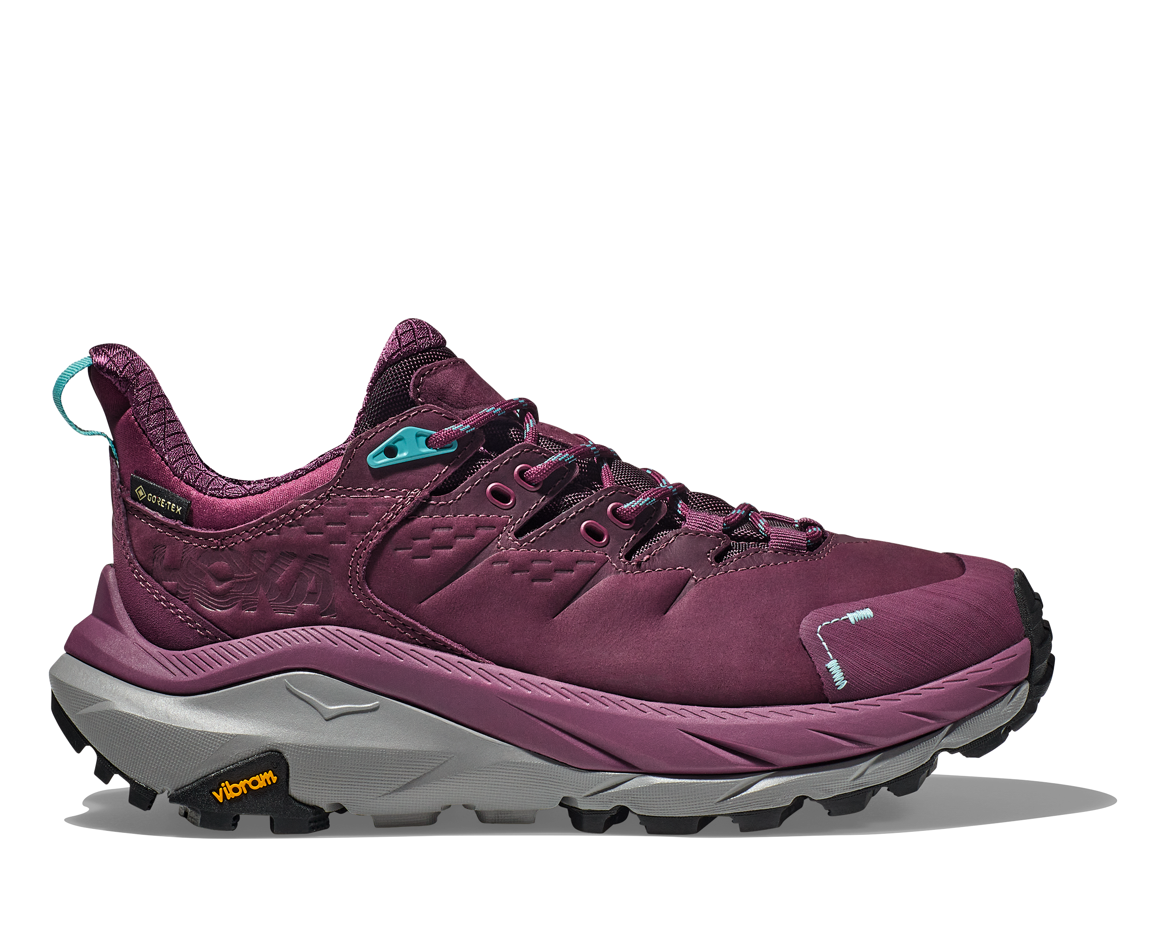 HOKA Women's Kaha 2 Low GORE-TEX Hiking Shoes in Grape Wine/Coastal Shade - 1123191-GWCS