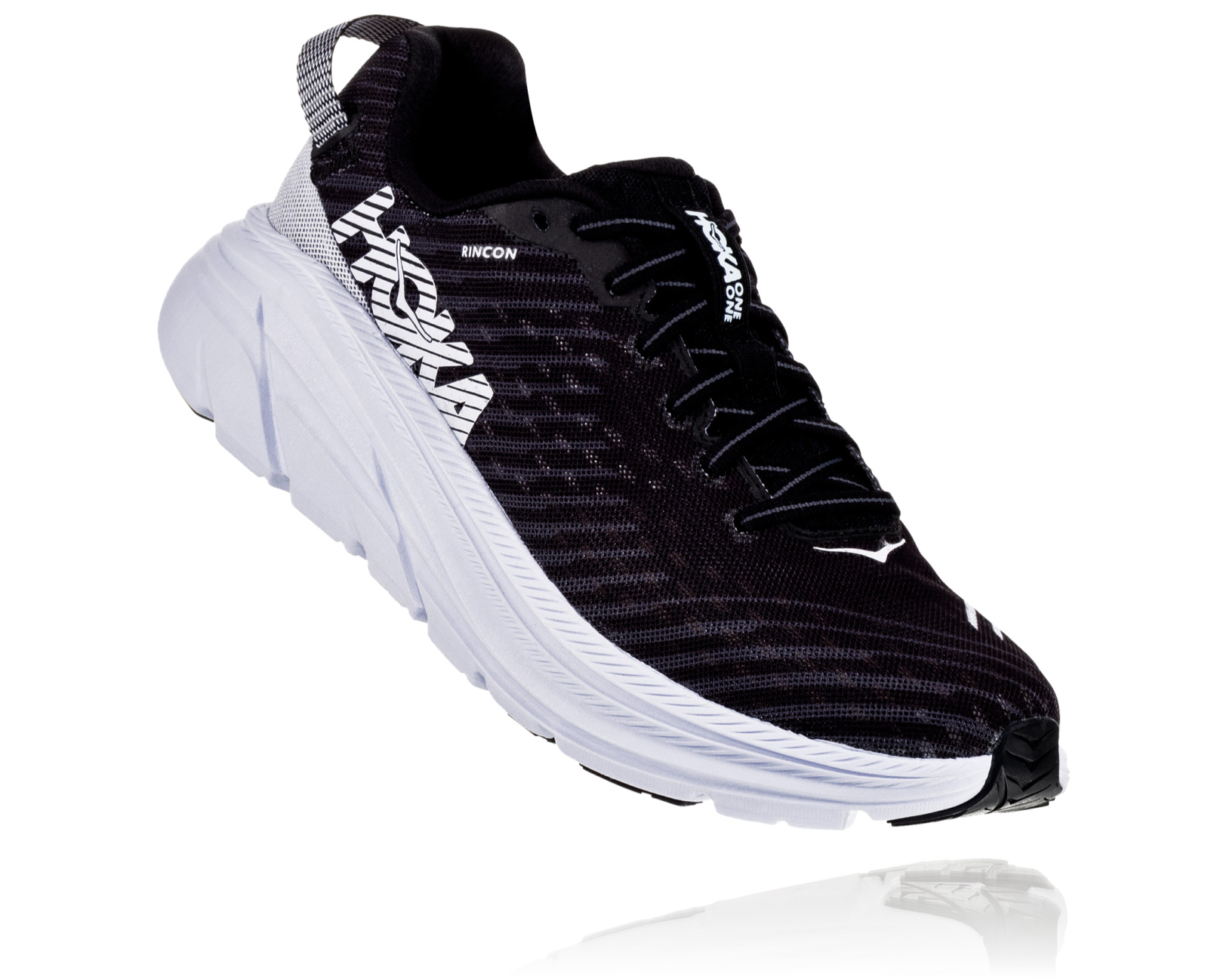 hoka one one uk - HOKA Women's Rincon Running Shoes in Black/White ...