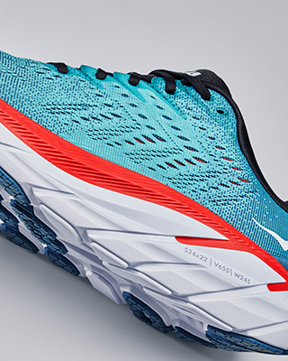 HOKA Clifton 8 Shoes Mens Size 9 Teal Red‎ White Running Cushioned 1119393 RTAR Mens Hoka One One Clifton 8 Real Teal/Red 1119393 Running  main image 2