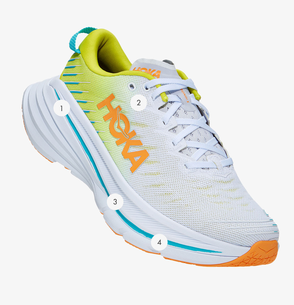 Zapatillas Hoka One One Bondi X Fiesta Amber Naranja AW22 -365rider Ventas S21 SEP Bondi X PDP Image D EC 4689