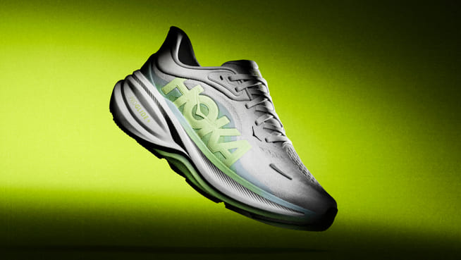 Close-up to a HOKA Clifton Pro