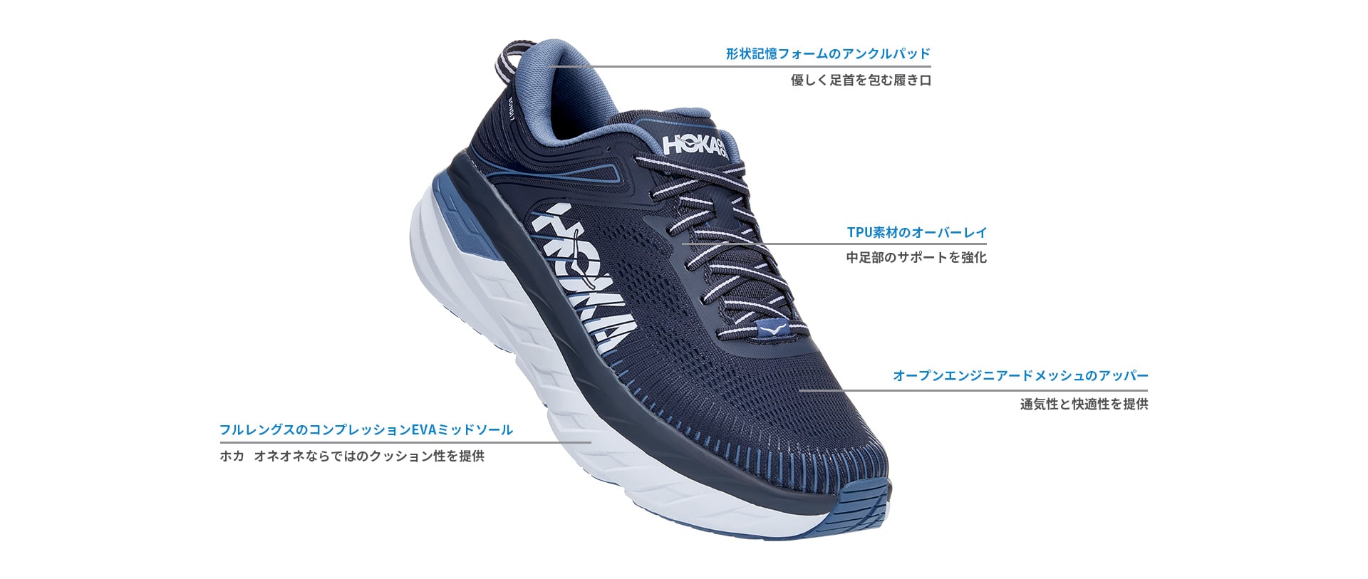 HOKA®公式サイト【ボンダイ 7|BONDI 7 1110518 | メンズ】ホカ オネオネ™