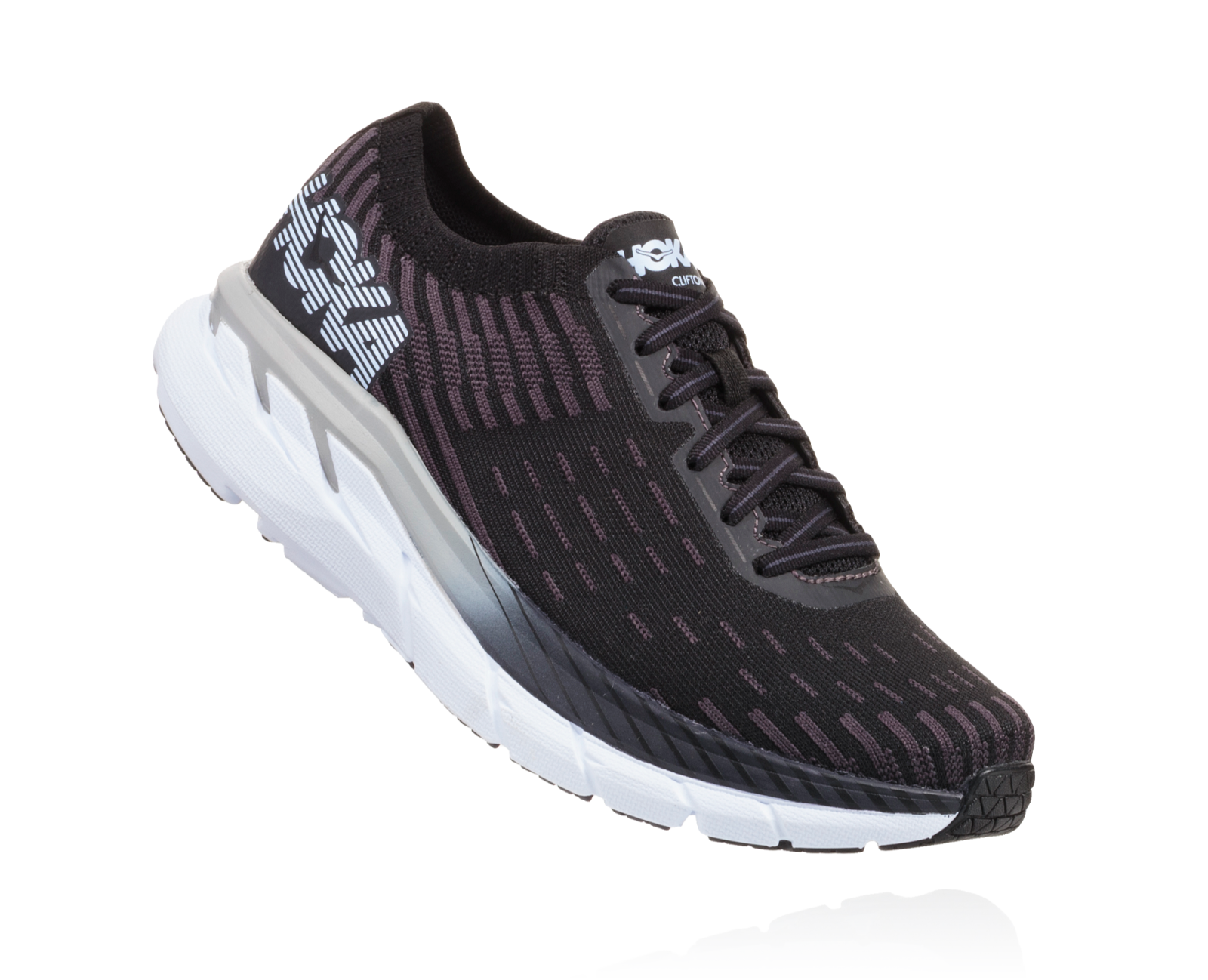 hoka one one clifton 5 knit running shoe