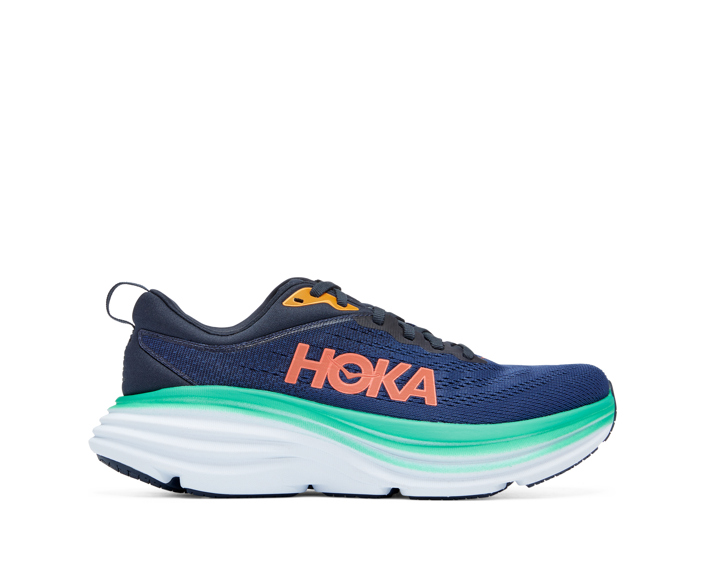 Zapatillas HOKA Bondi 8 azul turquesa lila pastel blanco mujer