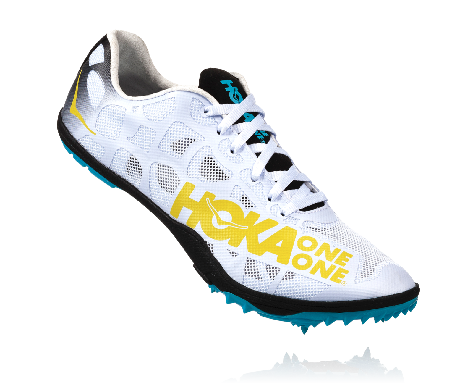 HOKA ONE ONE MEN'S ROCKET LD Track Running shoe Cyan Blue White Shoes Training ~ 