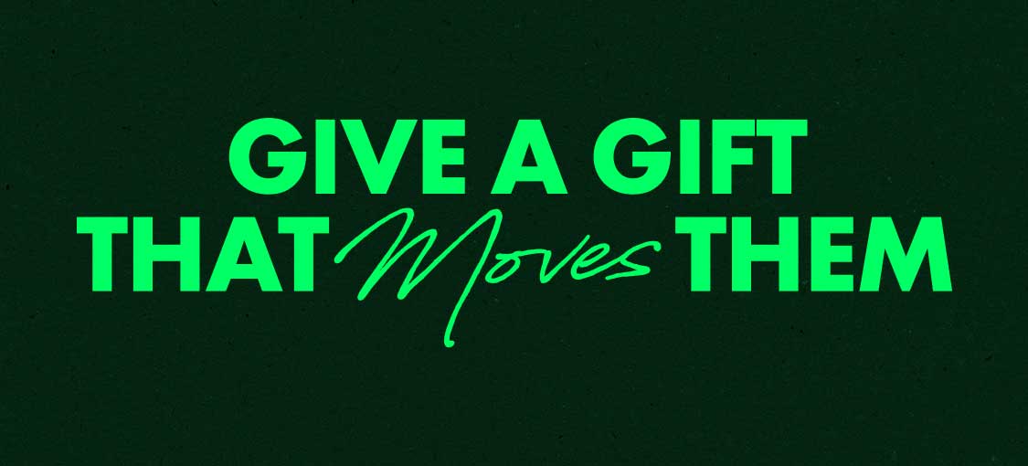 Texte du guide des cadeaux verts sur fond noir.